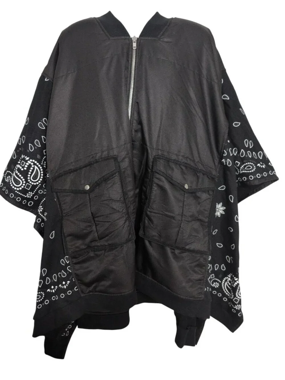 Jonny Cota Bandana Mountain Poncho Adult One Size Black Kimono Full Zip NEW